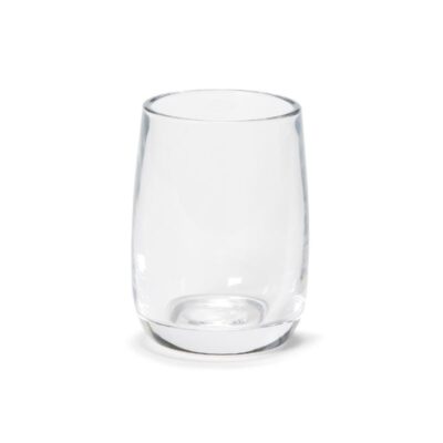 Bicchiere portaspazzolino in vetro trasparente liscio