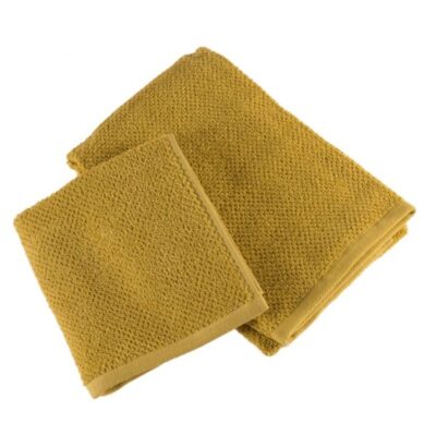 Asciugamano per il viso color mostarda