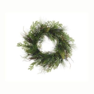 Ghirlanda natalizia in thuja e pigne verdi – Ø55 cm - TonoSuTono