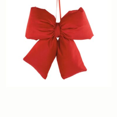 Fiocco natalizio in velluto rosso da appendere medio - TonoSuTono