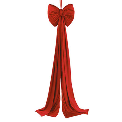 Fiocco natalizio velluto rosso da appendere grande - TonoSuTono