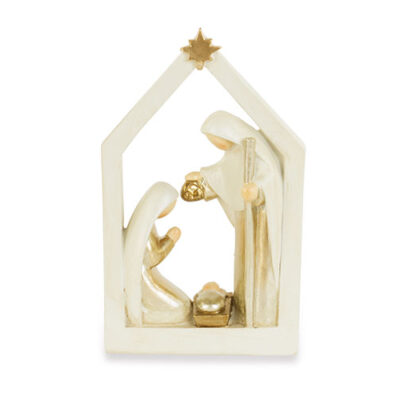 Natività avorio e oro con casa - TonoSuTono